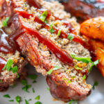 grilled meatloaf on a plate