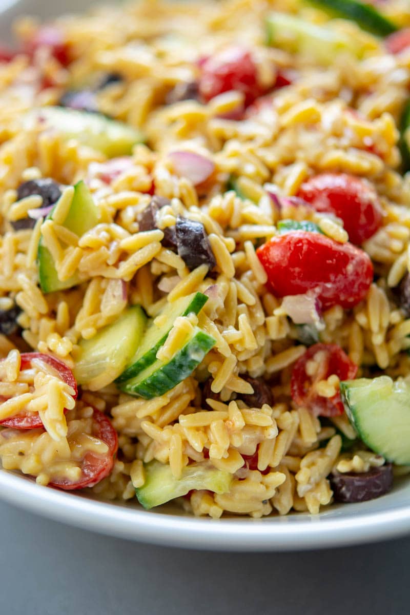 Greek Orzo Salad {Gluten Free} - Gluten Free Grill