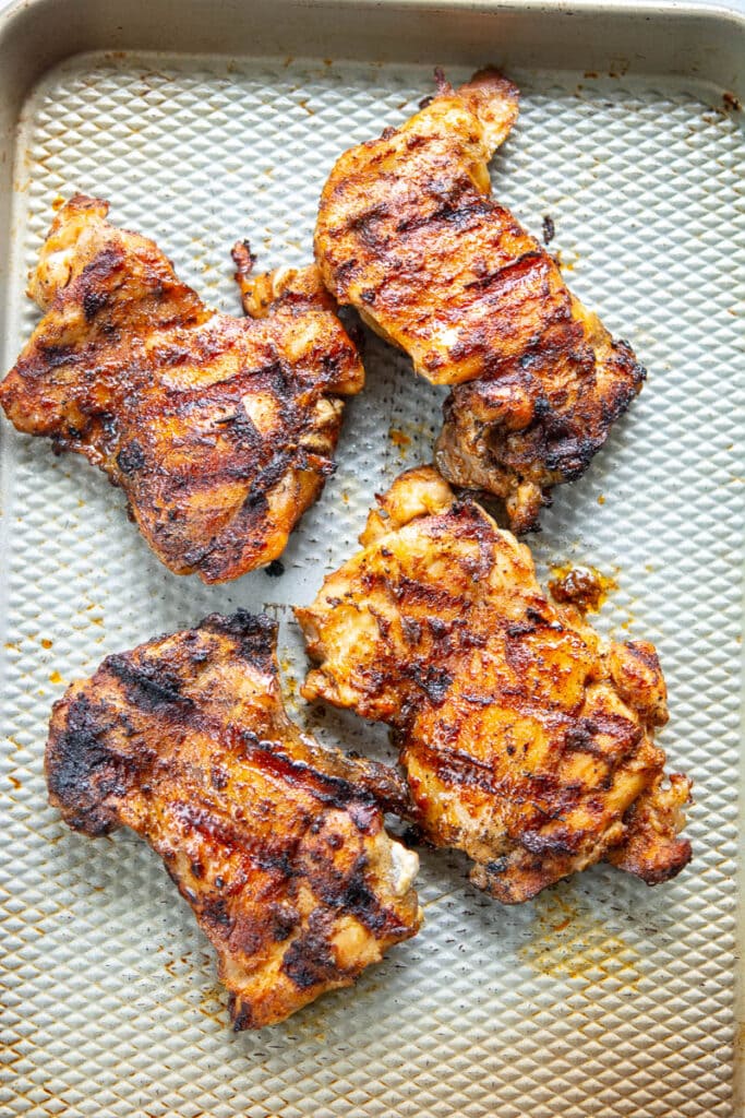 grilled chipotle chicken on a grill pan