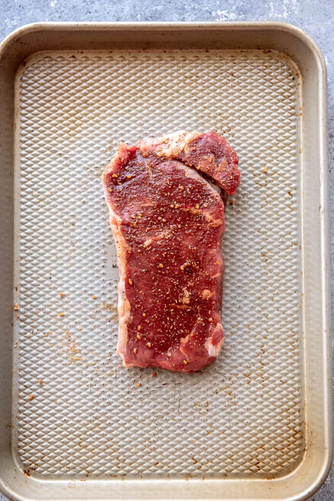 raw strip steak